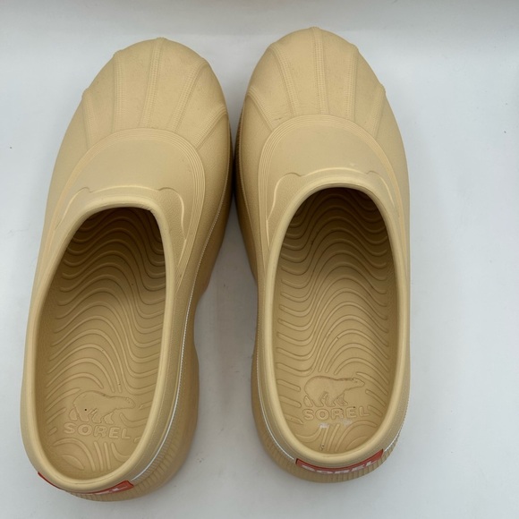 SOREL Sabots Caribou Chunky Platform Clog Mule Cream Women’s size 10 Slip On - Picture 11 of 13